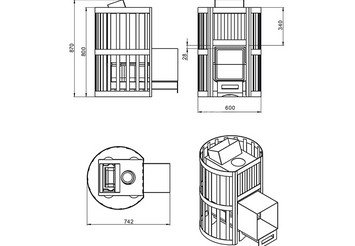 Печь чугунная для бани Везувий Ураган Стандарт 16 (ДТ-4С) 3