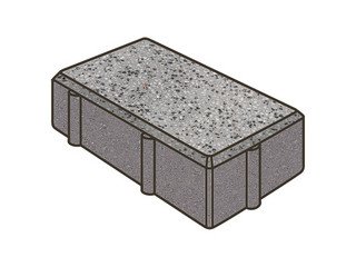 Гранитная тротуарная плитка Готика, Брусчатка Granite FINO, 200x100x80, Цветок Урала