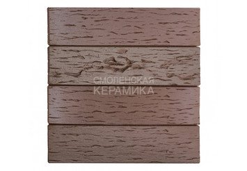 Клинкер фасадный ЛСР «Брюгге» темно-терракотовый флэш береста 5