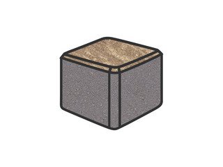 Тротуарная плитка Готика, "Куб Natur", 80x80x80 мм, танго