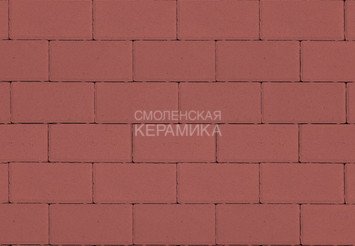 Тротуарная плитка STEINRUS Прямоугольник Лайн красный, 80 мм 1