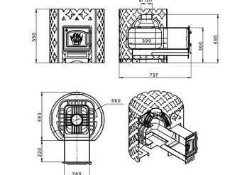Чугунная печь для бани ЭТНА 14 (ДТ-3) 3