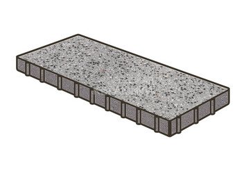 Гранитная тротуарная плитка Готика, Плита Granite FINO, 900x300x100, Цветок Урала 1