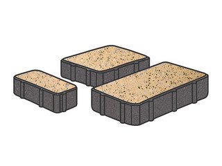 Гранитная тротуарная плитка Готика, Новый город Granite FINO, 80 мм, Жельтау