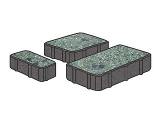 Гранитная тротуарная плитка Готика, Новый город Granite FINO, Порфир