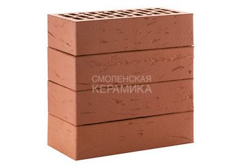 Кирпич лицевой керамический ЛСР Темно-красный рустик, 1НФ 4