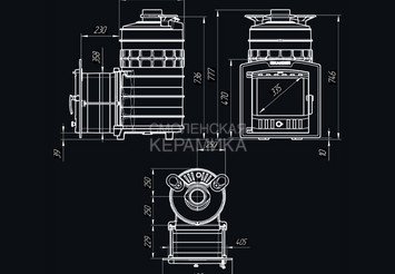 Печь чугунная для бани Технолит ИСКАНДЕР ЗК 25 (П2) Pro 3