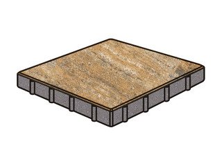 Тротуарная плитка Готика, "Квадрат Natur", 400x400x100 мм, альпин