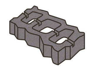 Тротуарная плитка Готика, "Газонная решетка Profi", 80 мм, светло-серый