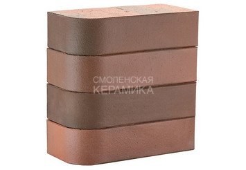 Кирпич керамический печной ЛСР Красный флэш гладкий, угловой R60, 1НФ 1