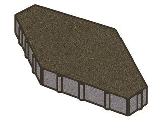 Тротуарная плитка Готика, "Зарядье Profi", 100 мм, темно-серый