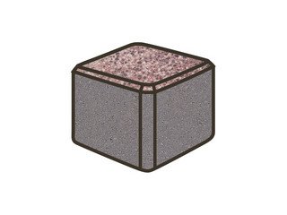 Гранитная тротуарная плитка Готика, Куб Granite FINO, 100x100x100, Сансет