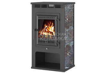 Печь-Камин ASTON 11кВт (180 м3) Ø150мм (Чугунная дверь) Амфиболит 1