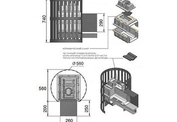 Печь ВЕЗУВИЙ Легенда Ковка 28 (270) 3