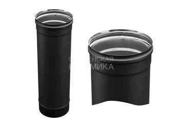Дымоход 0,5м (430/0,8 мм / эмаль /600° черная) Ф115 BLACKSIDE 1