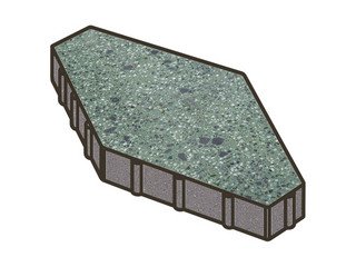 Гранитная тротуарная плитка Готика, Зарядье Granite FINO, 600x400x100, Порфир