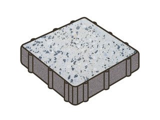 Гранитная тротуарная плитка Готика, Квадрат Granite FINO, 300x300x80, Грис Парга