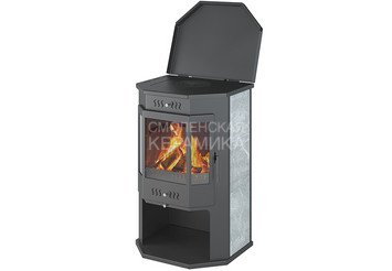 Печь-Камин ASTON 12 кВт (200 м3) Призматик с плитой (Талькохлорит) 3