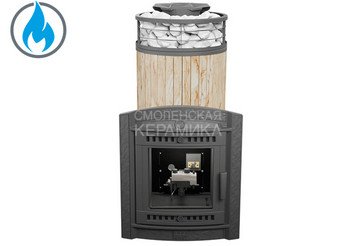 Печь банная «Атмосфера XL» Окаменевшее дерево ламель+сетка с газовой горелкой 1