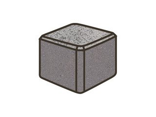 Гранитная тротуарная плитка Готика, Куб Granite FINO, 100x100x100, Цветок Урала