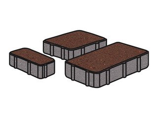 Тротуарная плитка Готика, "Новый город Profi", 80 мм, красный