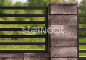 Крышка для блока заборного STEINGOT 500x200x50 мм, Бурый камень (Stein Brown) 2
