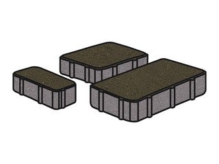 Тротуарная плитка Готика, "Новый Город Profi", 60 мм, черный