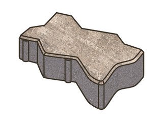 Тротуарная плитка Готика, "Зигзаг/Волна Natur", 60 мм, юпитер