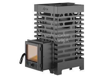 Печь для бани ASTON 16 стекло с баком на трубе 50л Ø115 (AISI 439) (круглый) 2