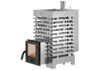 Печь для бани ASTON 16 INOX (ИНОКС) стекло 