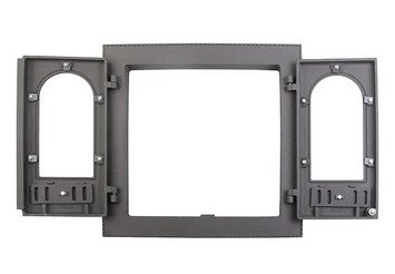 Дверца каминная ДК-8С (600х600х122) 500х500х65, окрашенная, двухстворчатая, под стекло (Рубцовск) 3