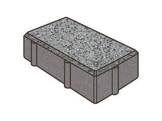 Гранитная тротуарная плитка Готика, Брусчатка Granite FINO, 200x100x80, Белла Уайт