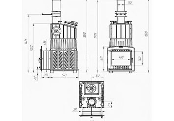 Печь чугунная для бани Технолит Гром 80 (П2) 5