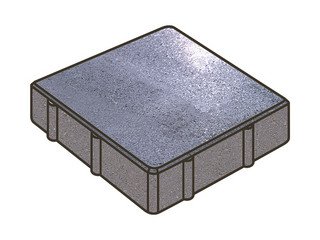 Гранитная тротуарная плитка Готика, Квадрат Granite FINO, 200x200x80, Амфиболит