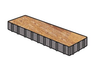 Тротуарная плитка Готика, "Плита Natur", 500x125x100 мм, терракота