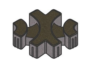 Тротуарная плитка Готика, "Эко-фантазия Profi", 80 мм, черный