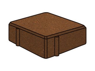 Тротуарная плитка Готика, "Квадрат Profi", 100x100x60 мм, оранжевый