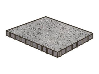 Гранитная тротуарная плитка Готика, Квадрат Granite FINO, 1000x1000x100, Цветок Урала