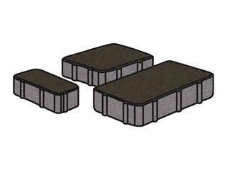Тротуарная плитка Готика, "Новый Город Profi", 60 мм, суперчерный