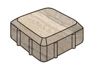 Тротуарная плитка Готика, "Старая площадь Natur", 60 мм, монохром