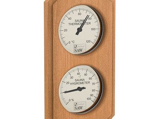 Термометр+гигрометр SAWO прямоуг. с круг. углами, вертик.140х255мм кедр 221-ТНVD