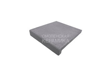 Минеральная ступень ручной формовки угловая Real Brick серый 1