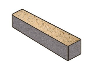 Гранитная тротуарная плитка Готика, Ригель Granite FINO, 360x80x100, Жельтау