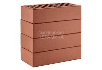 Кирпич лицевой керамический ЛСР Темно-красный гладкий, 1НФ 3