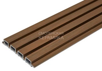 Фасадная (стеновая) реечная панель CM WALL, 219х26х3000 мм, TEAK (Тик) 1