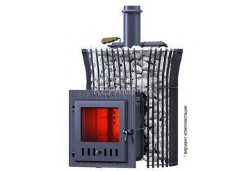 Печь чугунная для бани Технолит AVANGARD ЗК 25 (М) Ураган в сетке Тюльпан 2