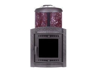 Печь банная "Атмосфера XL" в ламелях "Россо Леванто" наборный рисунок