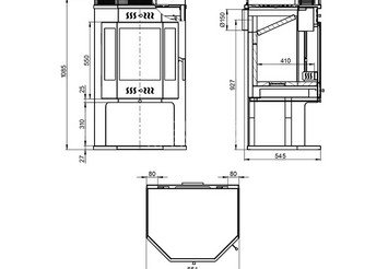 Печь-Камин ASTON 12 кВт (200 м3) Призматик с плитой (Пироксенит Элит) 5