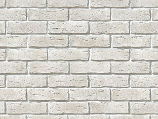 Декоративный камень 375-00 White Hills "Сити Брик" (Сity brick), белый, плоскостной