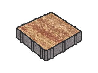 Тротуарная плитка Готика, "Квадрат Natur", 600x600x100 мм, клинкер